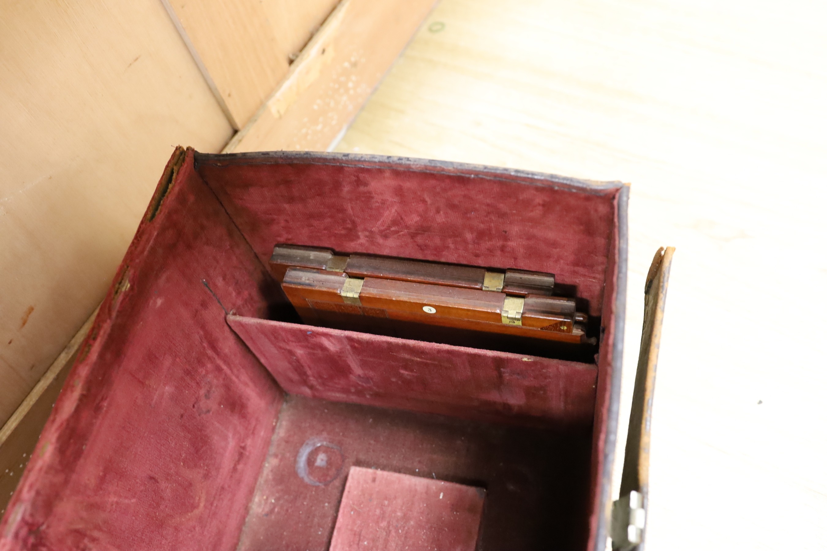 An early 20th century Royal Engineer's cased plate camera and plates